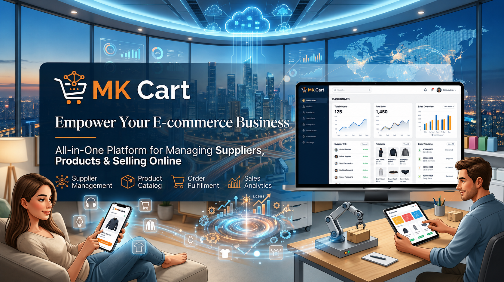 Ecommerce storefront with products and suppliers